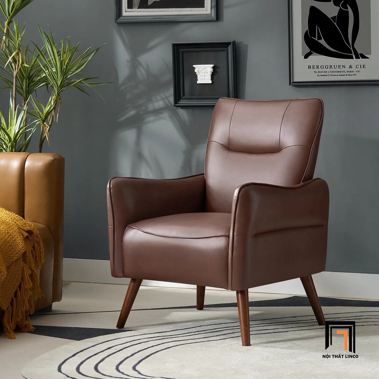  Ghế sofa đơn da giả DT106 Amylee cho văn phòng ngồi tiếp khách 