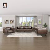  Bộ ghế sofa phòng khách cao cấp KT130 Foxcon da giả màu nâu 