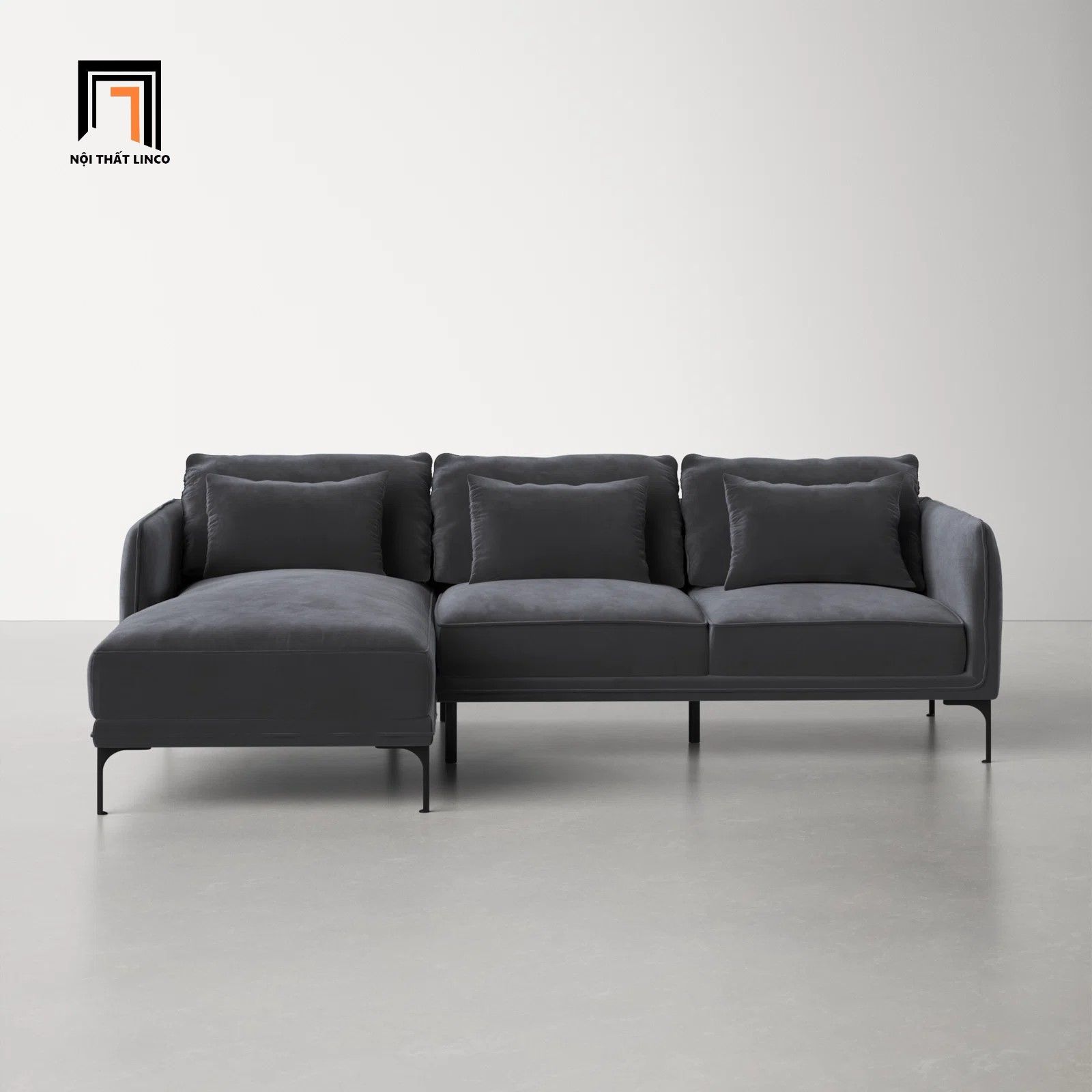  Ghế sofa góc L GT73 Orchad 2m2 x 1m6 vải nhung nỉ giá rẻ 