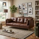  Ghế sofa băng da sang trọng 2m BT96 Foia màu nâu đậm 
