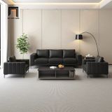  Ghế sofa băng da chống trầy màu đen BHQ64 Hacien dài 2m1 
