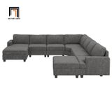  Bộ sofa U sang trọng UT13 Anureet vải nỉ xám lông chuột 
