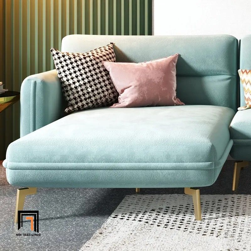  Bộ ghế sofa góc GT55 Velor 2m4 x 1m6 vải nhung nỉ sang trọng 