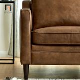  Ghế sofa băng màu nâu da bò BT33 Abbot 2m da công nghiệp 