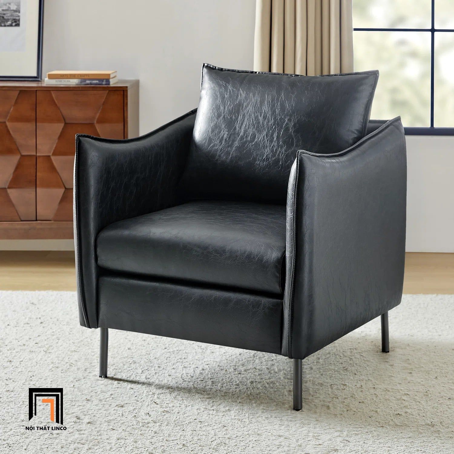  Ghế sofa đơn nhỏ gọn DT102 Eamor da công nghiệp chống trầy 