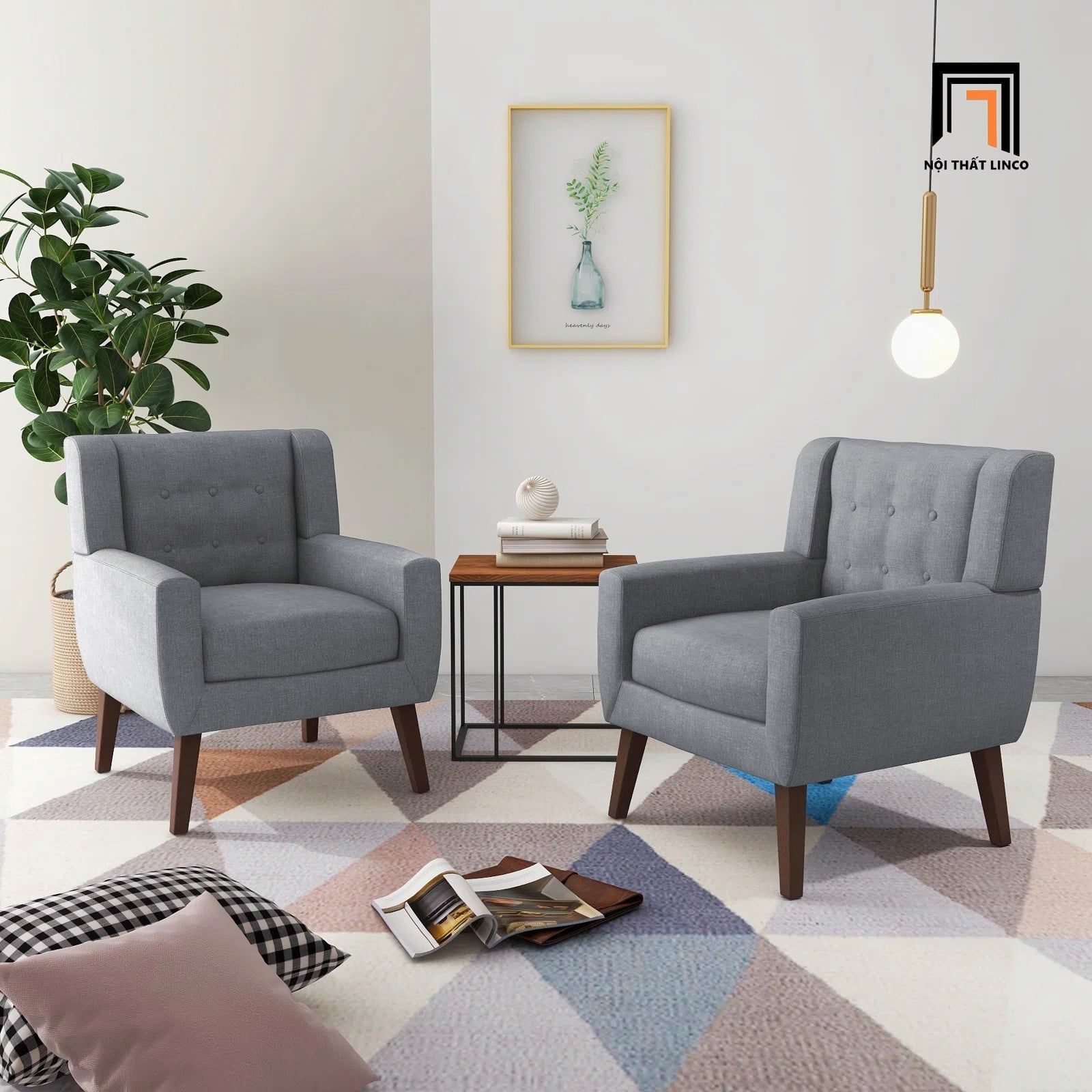  Sofa đơn màu xanh dương DT96 Uixe cho văn phòng tiếp khách 
