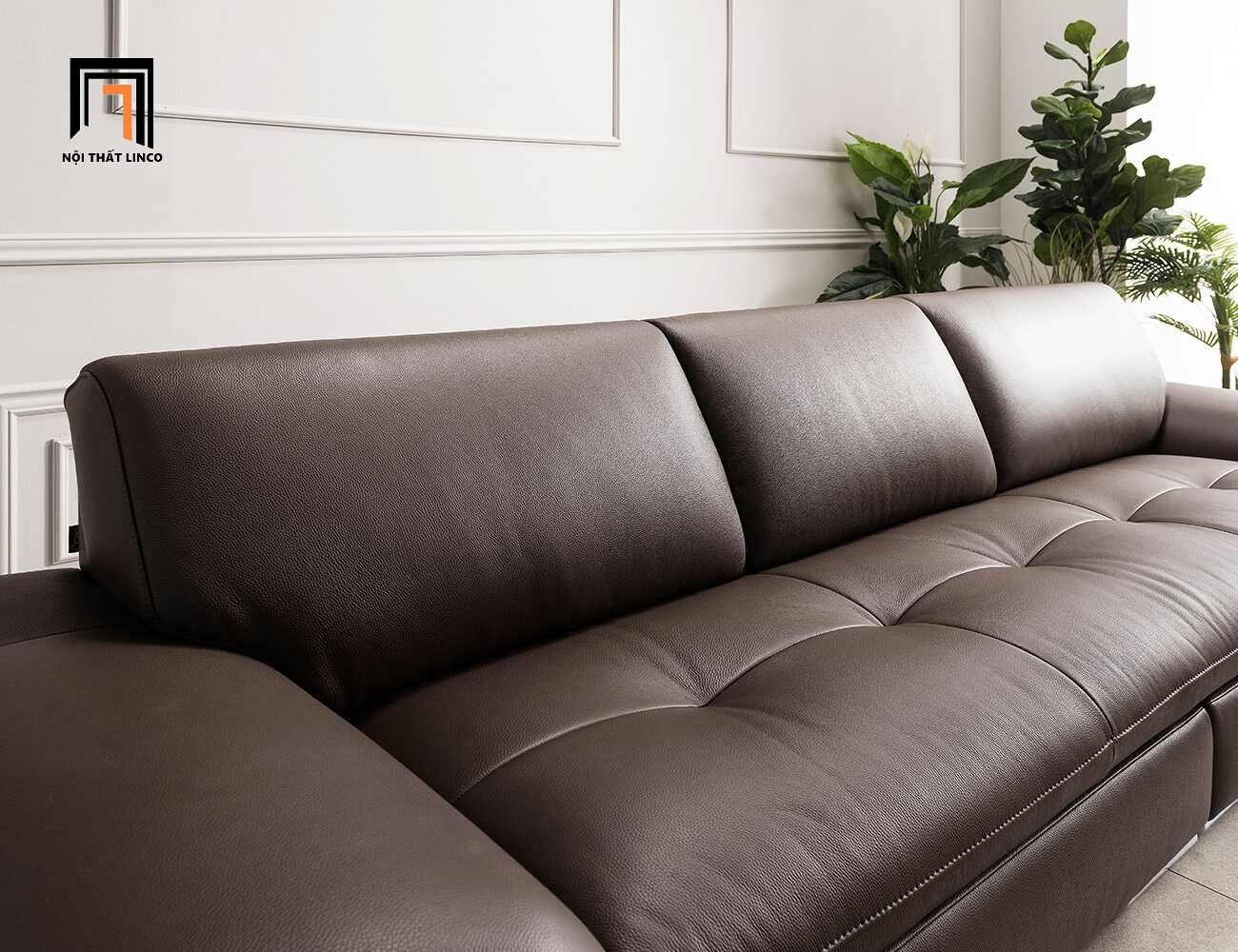  Bộ ghế sofa văng da nâu đậm BHQ39 Chore 2m5 phòng khách 