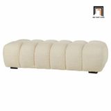  Ghế đôn sofa giá vải lông cừu SB24 Osage dài 1m4 xinh xắn 