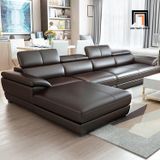  Sofa chữ U UT99 Zeglo 3m2 bọc da nâu đậm cao cấp 