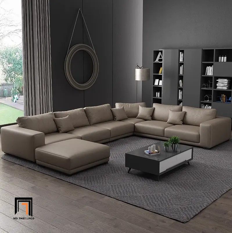  Sofa U 3m Paulina UT23 xám đen dễ phối nội thất 