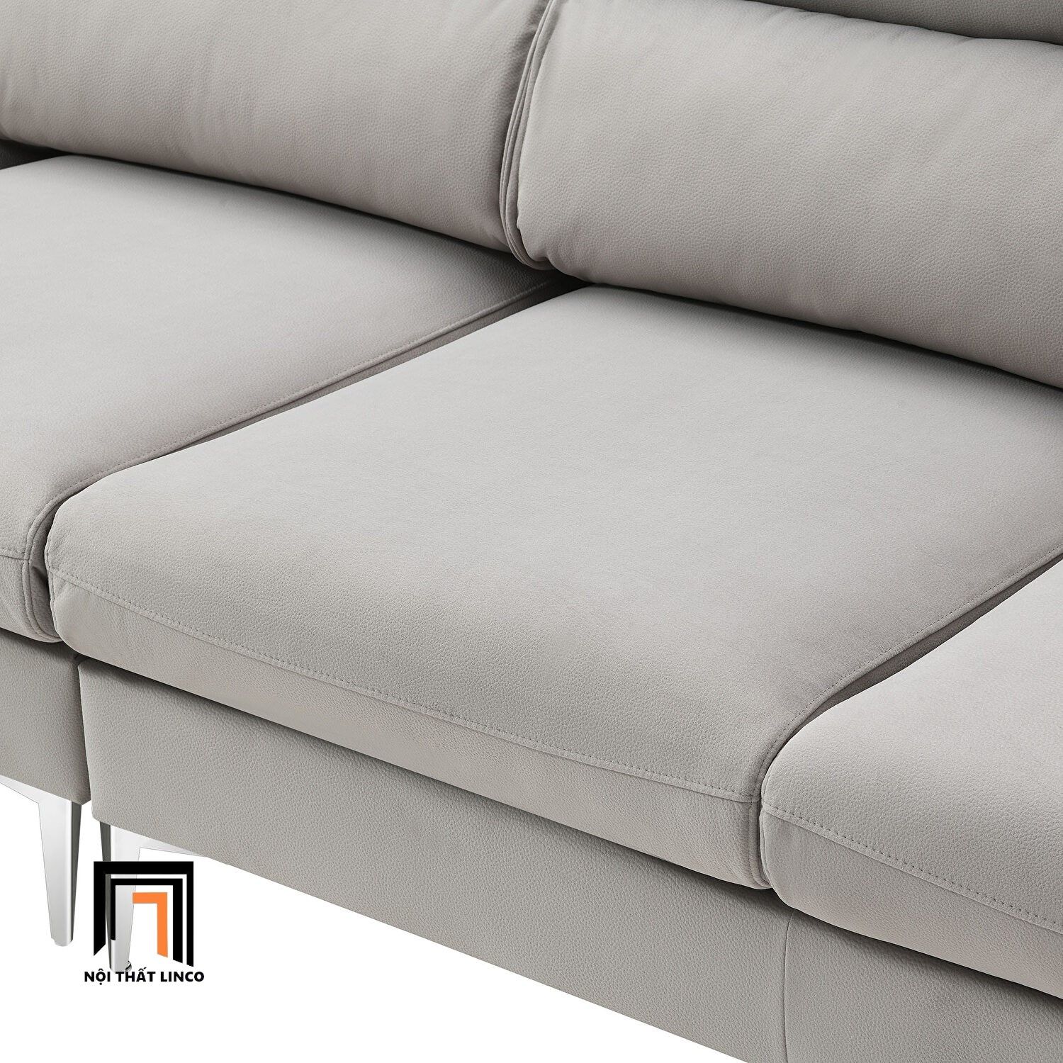  Bộ ghế sofa góc sang trọng GT69 Dexima 2m8 x 1m6 màu xám trắng 