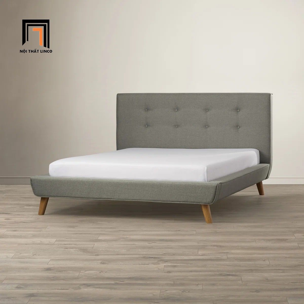  Giường ngủ phối màu xám vải nỉ GN120 Jovah 1m6 x 2 giá rẻ 