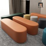  Ghế đôn sofa bọc da giả SB25 Ovaline dài 1m3 sảnh chờ 
