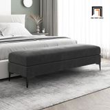  Sofa bench chữ nhật dài 1m4 SB29 Hamitor vải nhung xám 