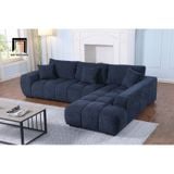  Bộ ghế sofa góc L cao cấp GT252 Marigail 2m5 x 1m7 vải nỉ xanh 