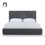  Giường ngủ hiện đại xám đậm 1m6 x 2m GN111 Smoky vải nỉ mềm 