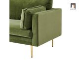  Ghế sofa đơn vải nhung xanh rêu DT82 Pelham phòng khách nhỏ 