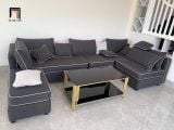  Bộ ghế sofa góc L chạy viền 3m1 GT43 Normandy giá rẻ xám đậm 