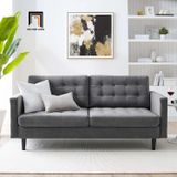  Ghế sofa băng giật nút BT8 Ramadin màu xám lông chuột giá rẻ 