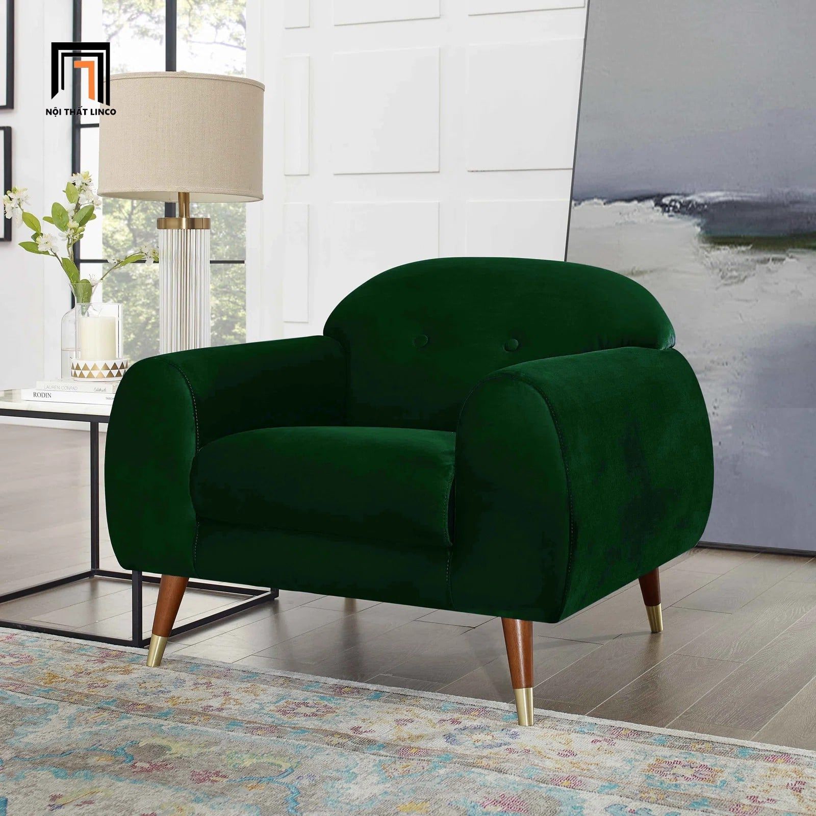  Ghế sofa đơn kiểu cong DT83 Elishah vải nỉ cho sảnh chờ 
