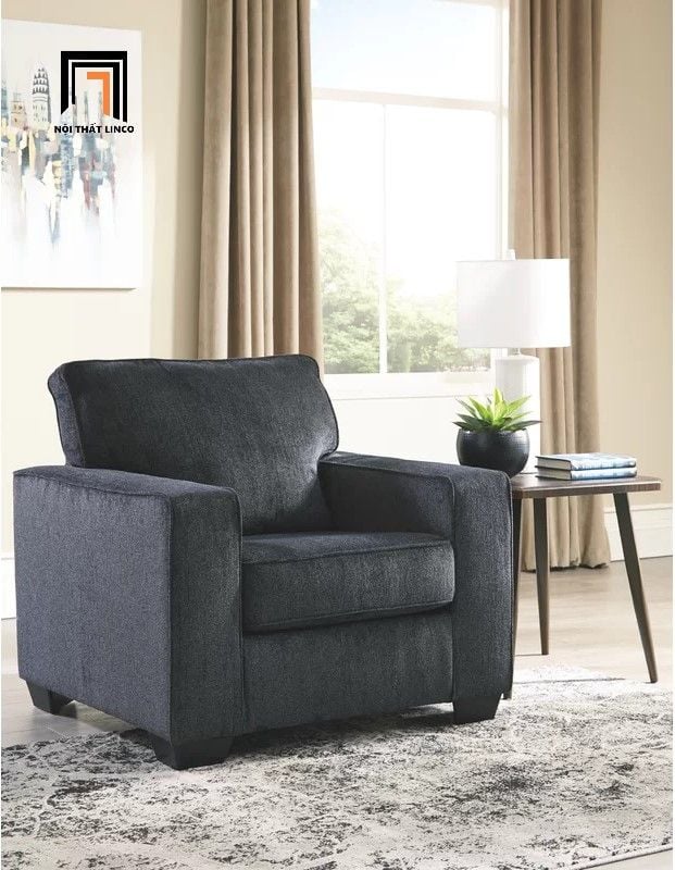  Bộ ghế sofa văn phòng giá rẻ KT3 Rima xám đen hiện đại 