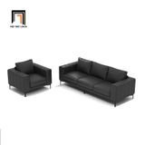  Ghế sofa băng da chống trầy màu đen BHQ64 Hacien dài 2m1 
