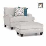  Ghế sofa đơn xám trắng DT13 Somerville phong cách tân cổ điển 