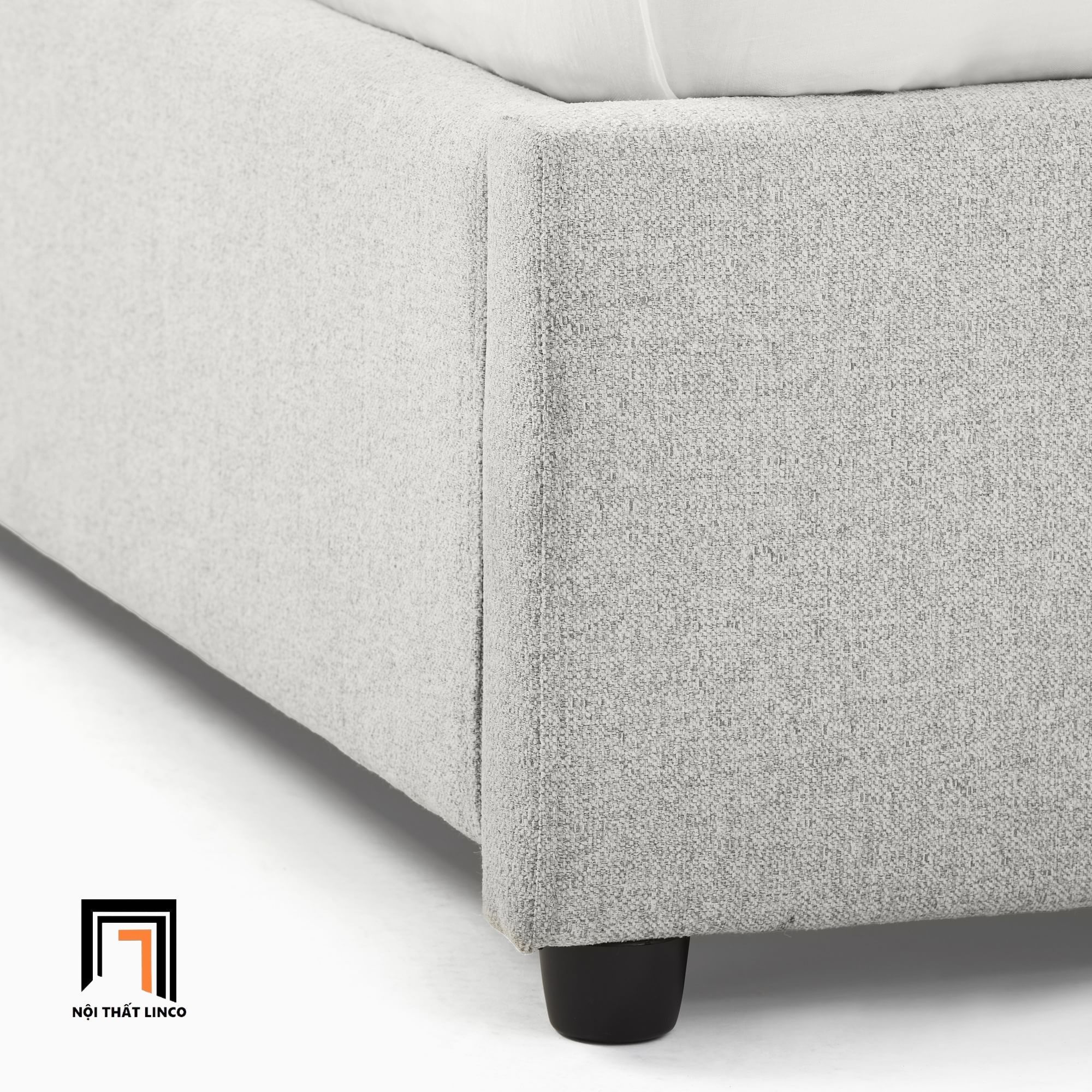  Giường ngủ bọc vải xám trắng GN129 Eolia 1m6 x 2m trẻ trung 
