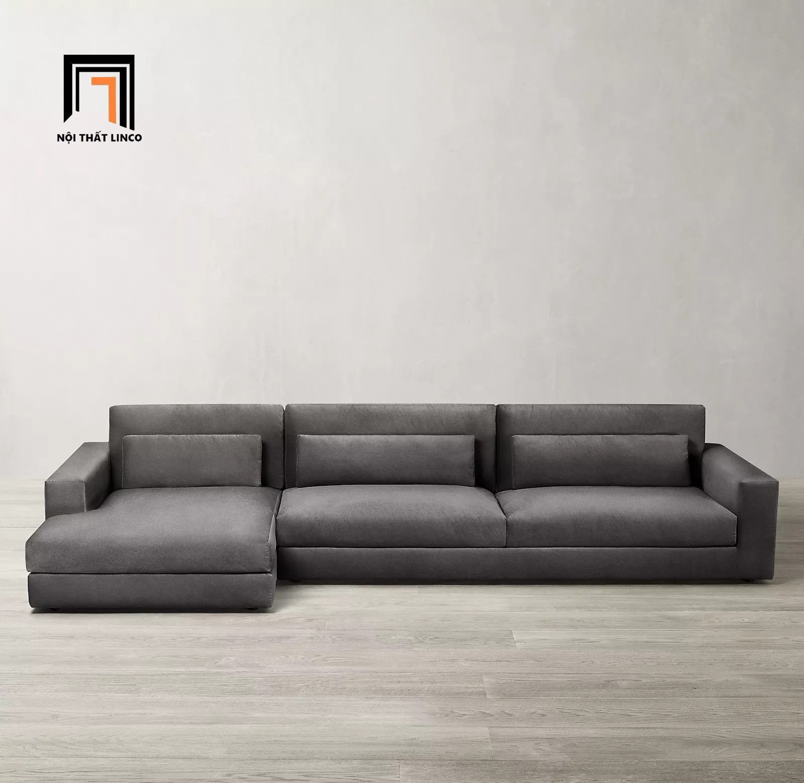  Ghế sofa U giá rẻ UT44 Kibet 3m3 x 2m55 màu nâu 