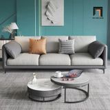  Ghế sofa đơn da giả xám DT80 Lesca kiểu dáng hiện đại 