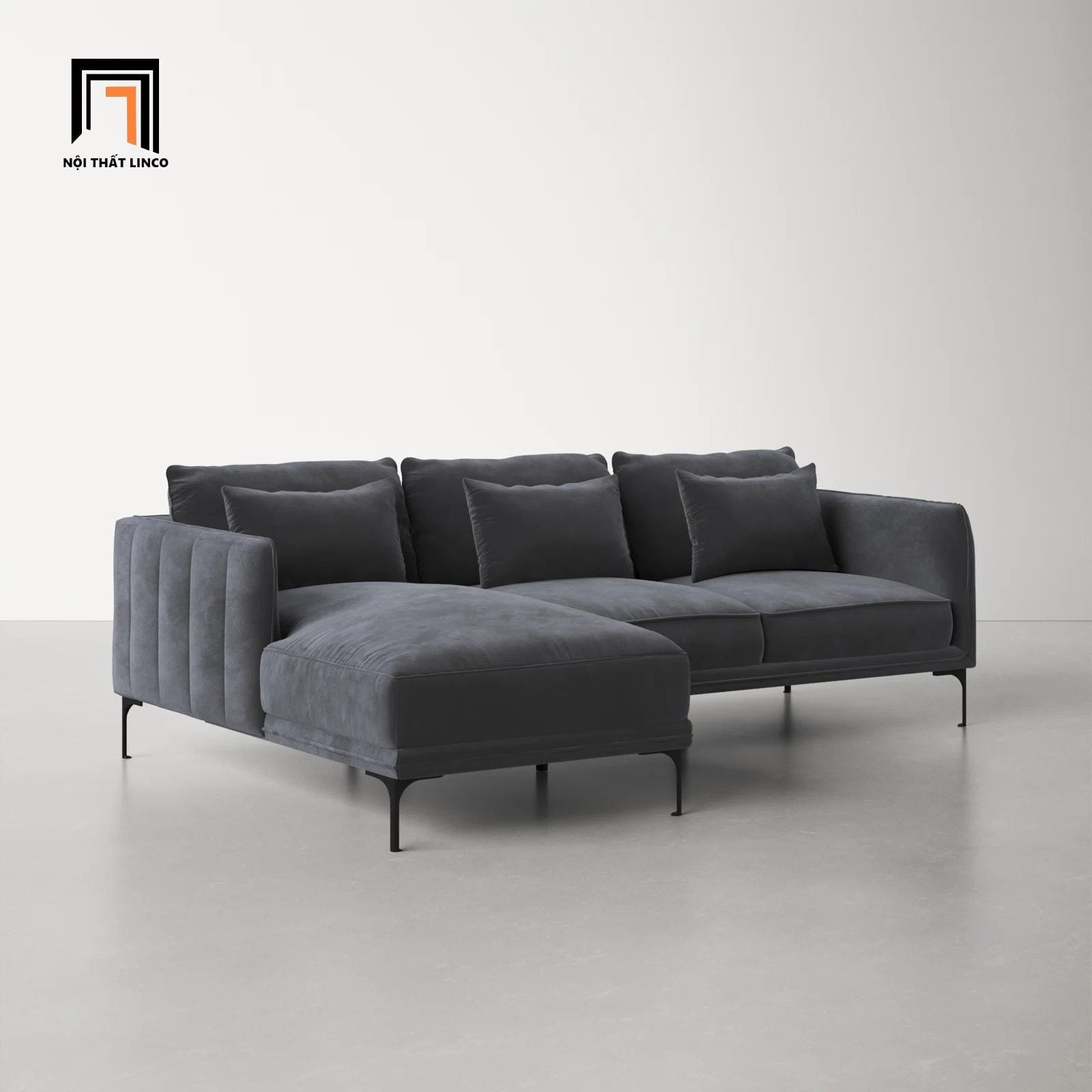  Ghế sofa góc L GT73 Orchad 2m2 x 1m6 vải nhung nỉ giá rẻ 