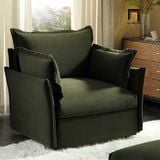  Ghế sofa đơn phòng khách DT84 Byron màu xám trắng vải bố nỉ 