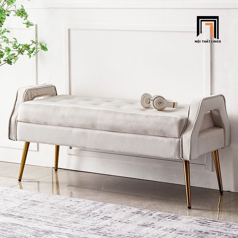  Sofa bench vải nhung SB30 Scarlet 1m4 x 55 màu vàng đồng 