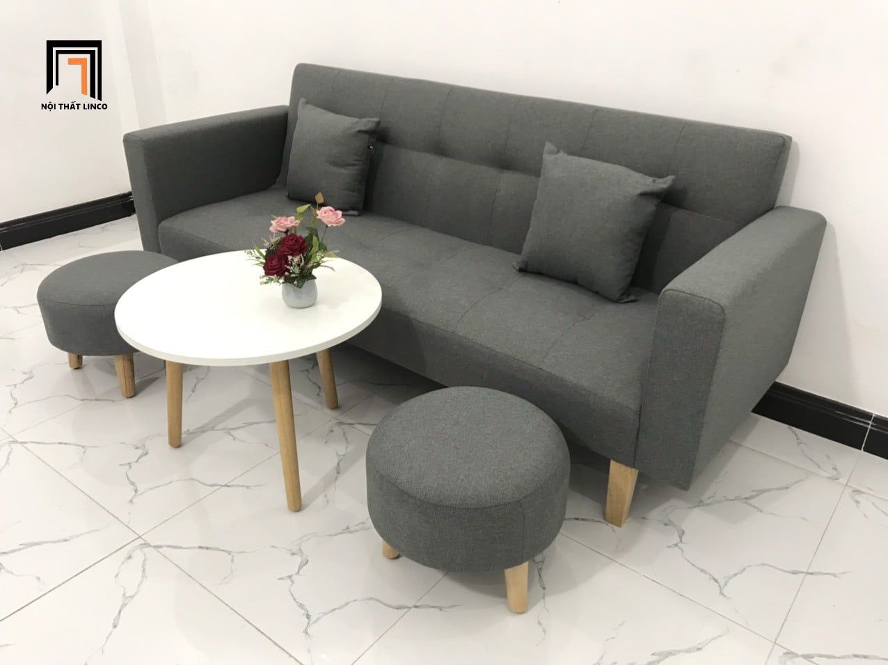  Bộ ghế sofa giường đa năng GBL2 2m màu xám lông chuột giá rẻ 