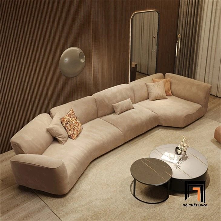  Ghế sofa nỉ U UT34 Forting 3m2 trắng kem thiết kế đẹp cho gia đình 