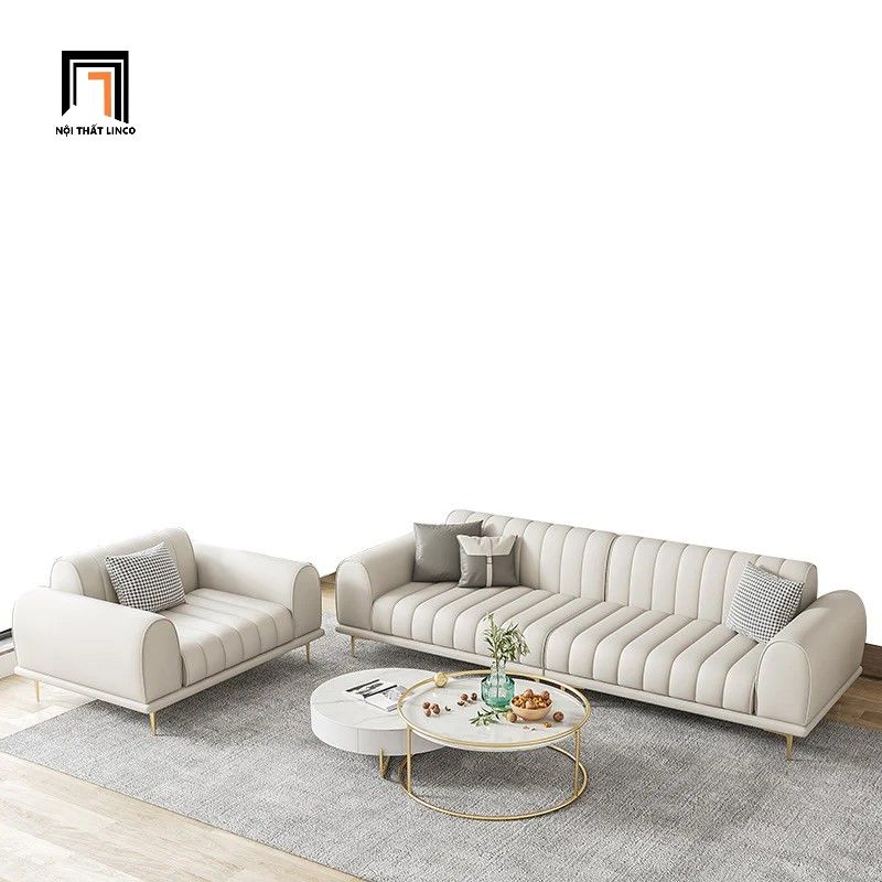  Ghế sofa băng dài 2m6 da công nghiệp BHQ11 Palau chân inox 