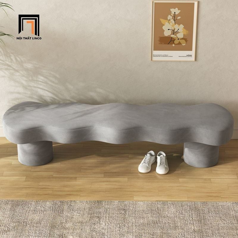  Ghế sofa bench chờ kiểu cong SB17 Barren 1m5 vải nhung mềm 