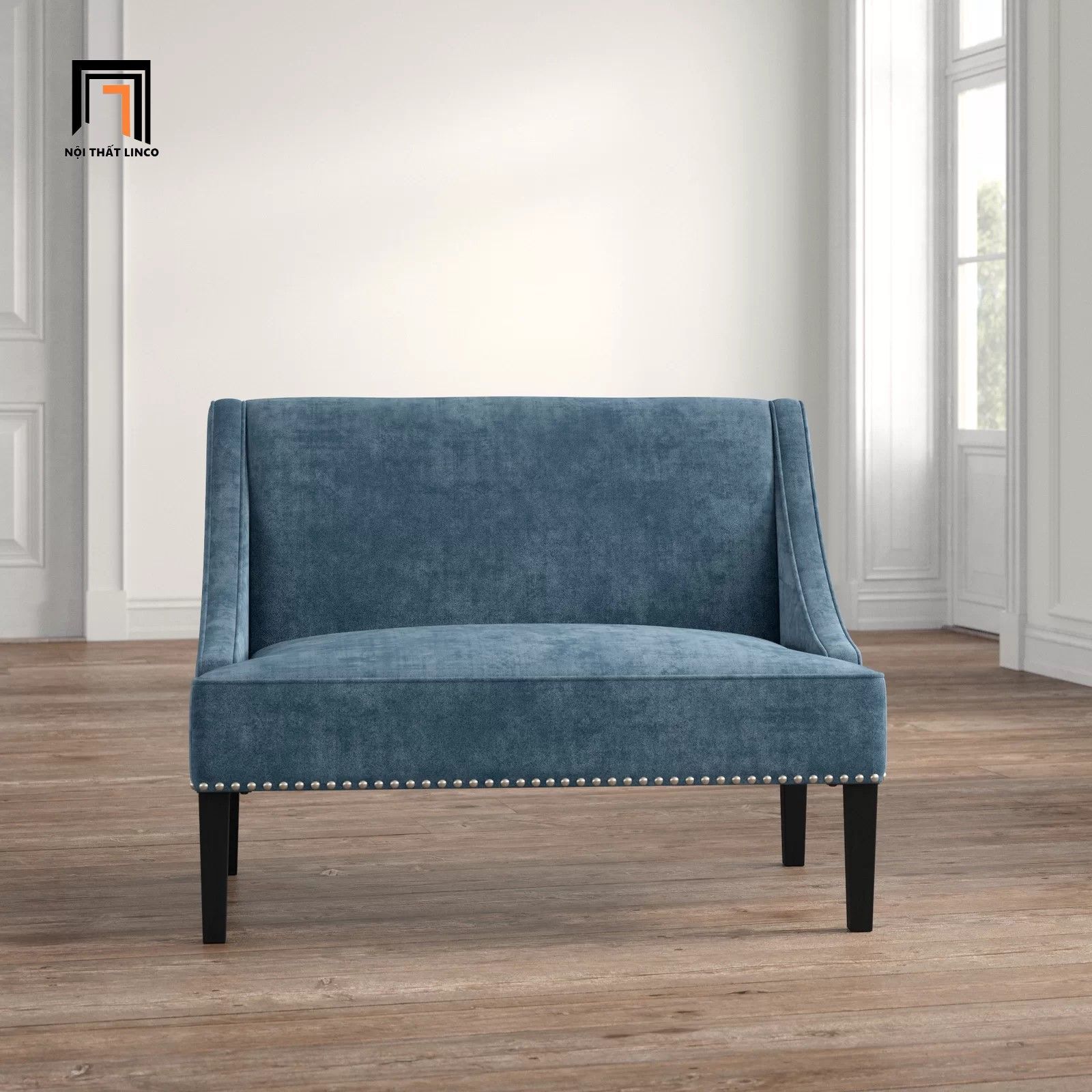  Ghế sofa băng nhỏ gọn 1m3 BT51 Tormel đính nút bạc nổi bật 
