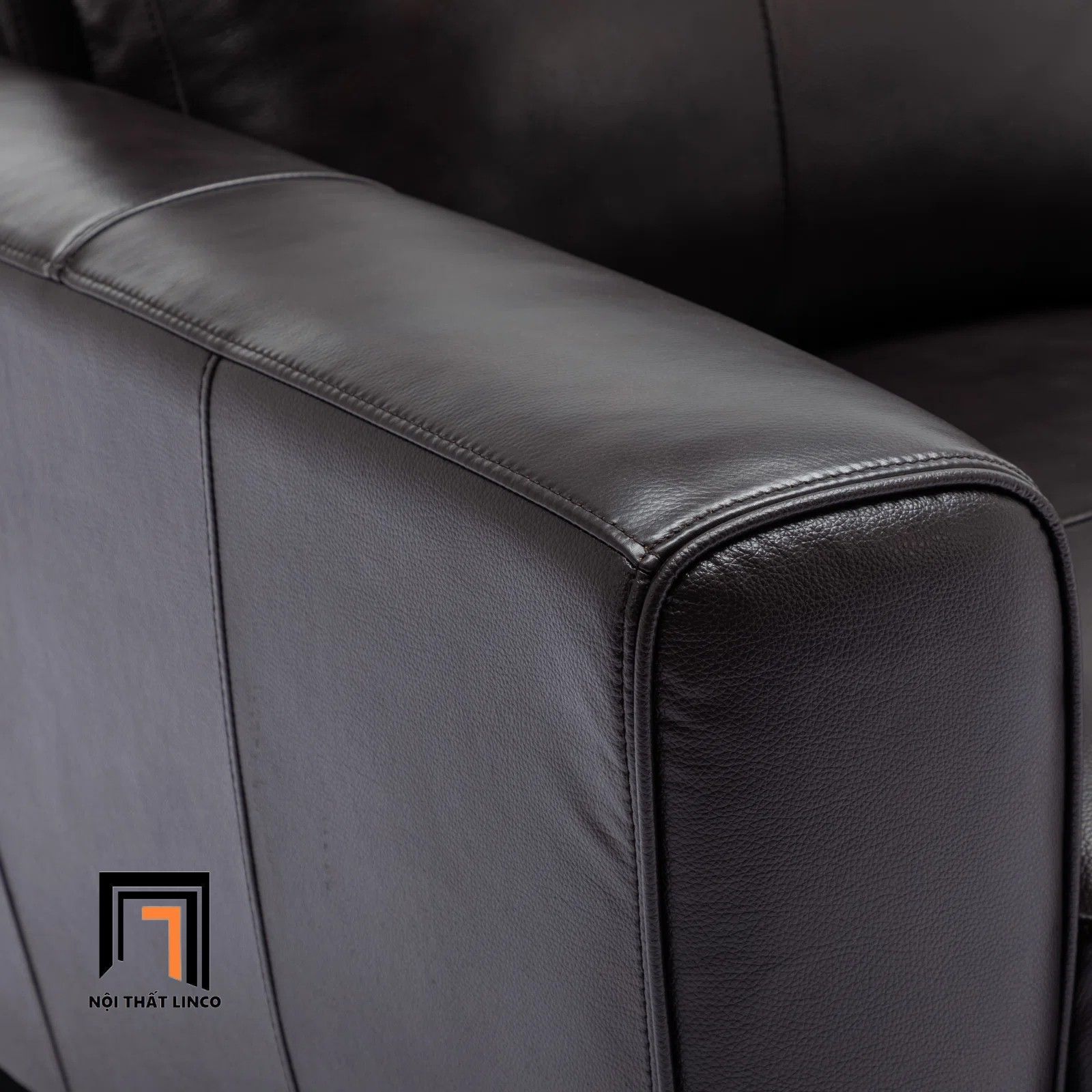  Ghế sofa băng da công nghiệp BT125 Lakischa dài 2m1 nâu đậm 
