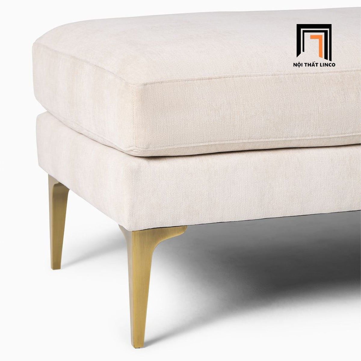  Ghế sofa đôn chữ nhật SB2 Andes 1m3 x 50 vải nỉ trắng kem 