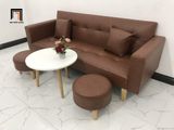  Bộ ghế sofa giường đa năng dài 2m GBL2 bật giường nằm da nâu 