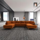  Ghế sofa chữ U UT19 Tyne 3m2 màu cam cao cấp 