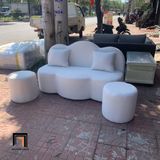  Ghế sofa văng nhỏ gọn dài 1m4 BT271 Avalon vải nỉ xám trắng 