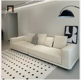  Ghế sofa băng vải nỉ xám trắng BHQ63 Caplin dài 2m6 cao cấp 