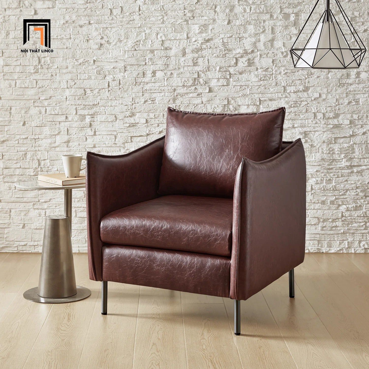  Ghế sofa đơn nhỏ gọn DT102 Eamor da công nghiệp chống trầy 