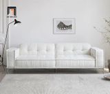  Sofa băng vải lông cừu trắng kem BHQ54 Furnell 2m1 xinh xắn 