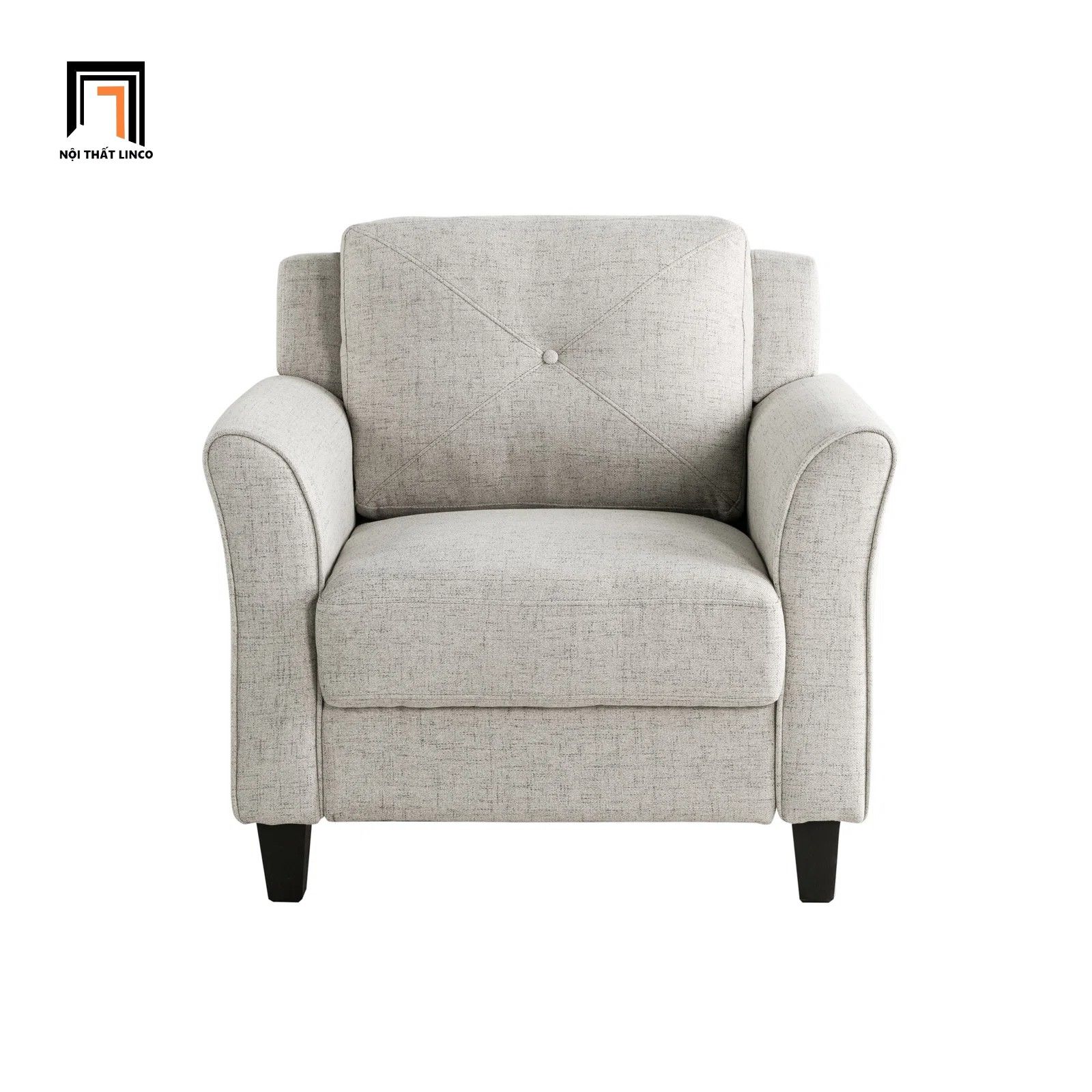  Ghế sofa đơn phòng khách cao cấp DT114 Lourdez màu xám trắng 