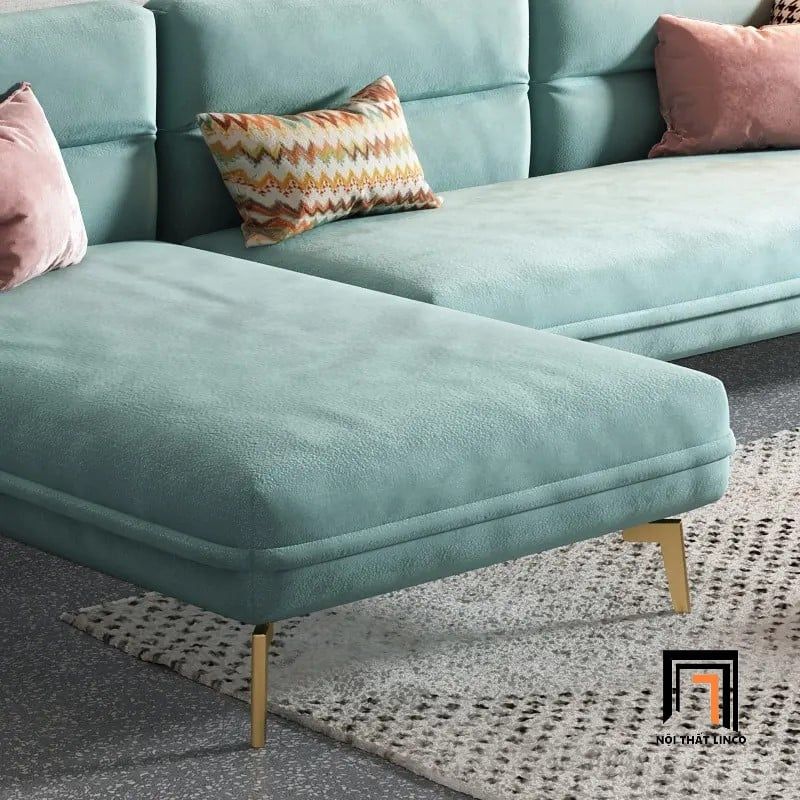  Bộ ghế sofa góc GT55 Velor 2m4 x 1m6 vải nhung nỉ sang trọng 