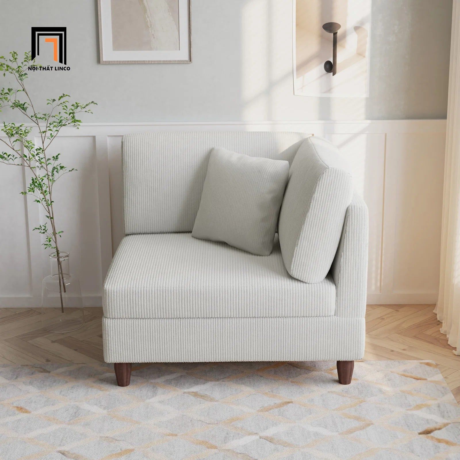  Ghế sofa đơn cho góc phòng DT112 Michelyn vải nỉ xinh xắn 