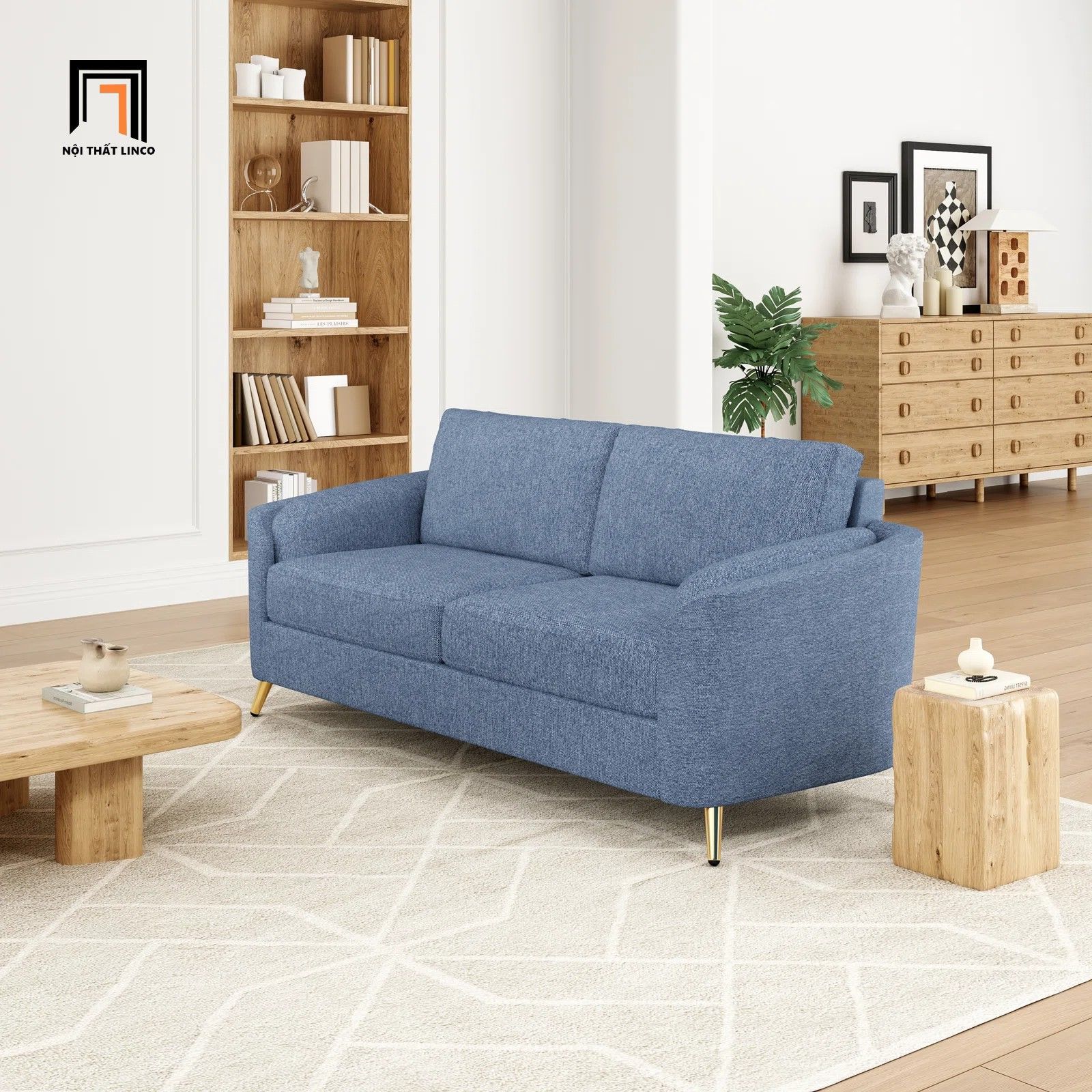  Ghế sofa băng cong vải nỉ BHQ36 Zaheer 1m9 cho chung cư 